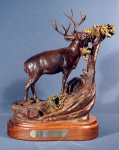 Big Buck Country - Bill Nebeker Western Wild Life Bronze Sculpture at Mountain Spirit Gallery in Prescott, Arizona