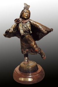Little Shawl Dancer - Kliewer Bronze Western Sculpture at Mountain Spirit Gallery Prescott, Arizona
