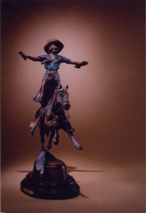 Grand Entry -Kliewer Rodeo Bronze sculpture at Mountain Spirit Gallery in Prescott , Arizona