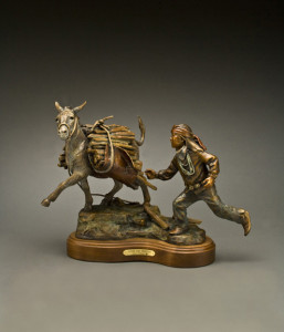 Jr. Goes Renegade - Kliewer Bronze Animal Sculpture at Mountain Spirit Gallery in Prescott, Arizona