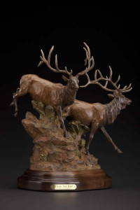 Over the Rim - Bill Nebeker Western Wild Life Sculpture at Mountain Spirit Gallery in Prescott, Arizona